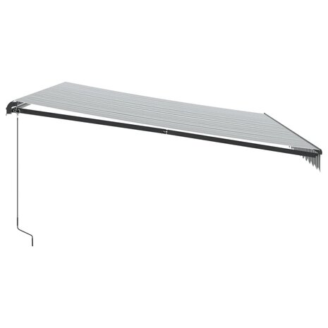 Luifel handmatig uittrekbaar en LED 500x350 cm antraciet en wit 5