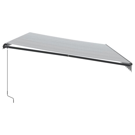 Luifel handmatig uittrekbaar en LED 600x350 cm antraciet en wit 5