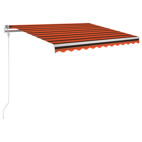 Luifel automatisch met LED windsensor 350x250 cm oranje bruin 2