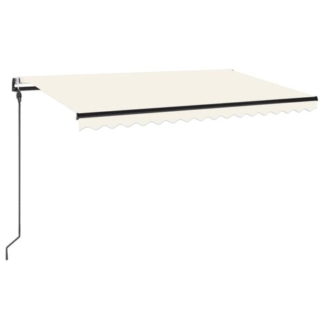 Luifel automatisch met LED en windsensor 450x300 cm crèmekleur 2