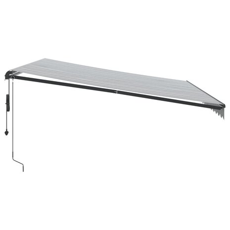 Luifel automatisch uittrekbaar LED 450x300 cm antraciet en wit 5