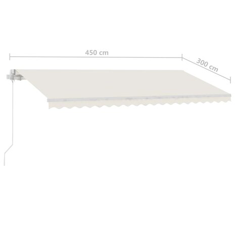 Luifel vrijstaand handmatig uittrekbaar 450x300 cm crèmekleurig 12