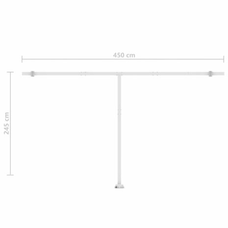 Luifel vrijstaand handmatig uittrekbaar 500x350 cm crèmekleurig 12