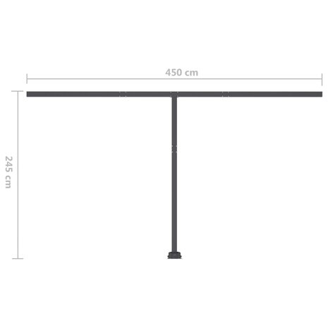 Luifel vrijstaand handmatig uittrekbaar 500x350 cm geel en wit 12