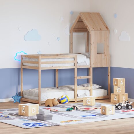 Kinderbedhuisje 60x89x134,5 cm massief grenenhout 1