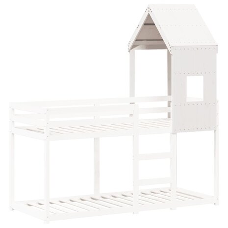 Kinderbedhuisje 60x99x139,5 cm massief grenenhout wit 3