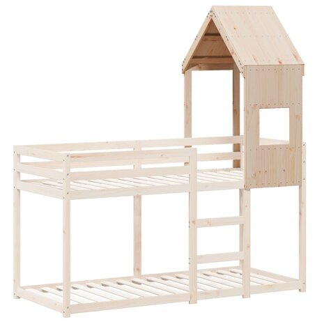 Kinderbedhuisje 55x84x132 cm massief grenenhout 3