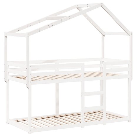 Kinderbedhuisje 213x95,5x144,5 cm massief grenenhout wit 3