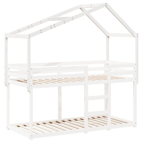 Kinderbedhuisje 213x85,5x144,5 cm massief grenenhout wit 3