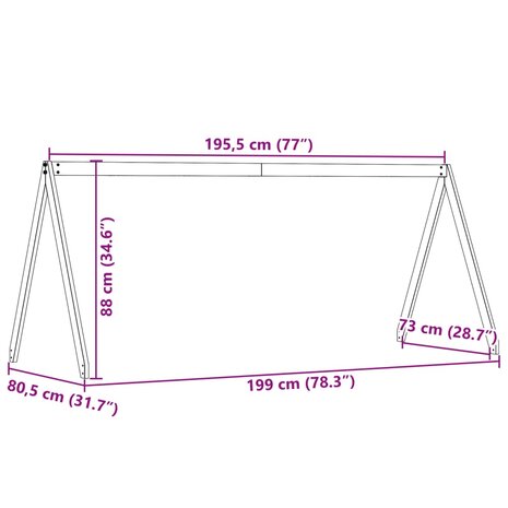 Kinderbedhuisje 199x80,5x88 cm massief grenenhout 9