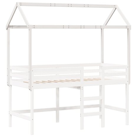 Kinderbedhuisje 217x85,5x154 cm massief grenenhout wit 3