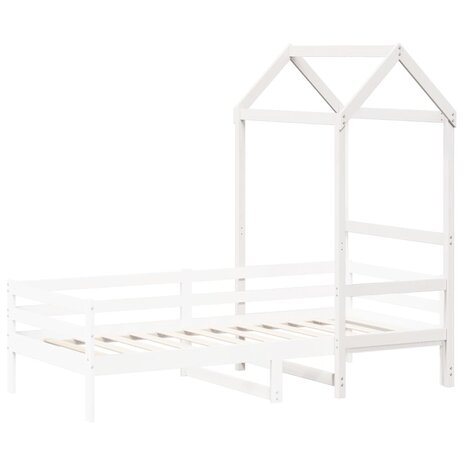 Kinderbedhuisje 118x70x176,5 cm massief grenenhout wit 3