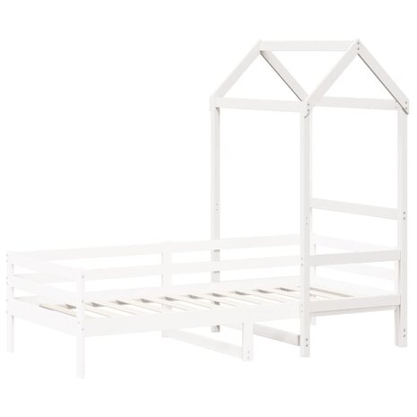 Kinderbedhuisje 108x70x176,5 cm massief grenenhout wit 3