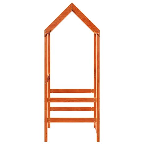 Kinderbedhuisje 98x70x176,5 cm massief grenenhout wasbruin 5