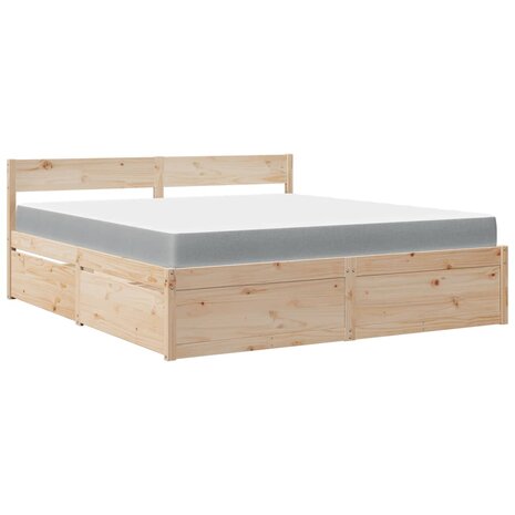 Bed met lades en matras massief grenenhout 180x200 cm 2