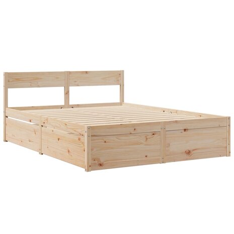 Bed met lades en matras massief grenenhout 160x200 cm 7