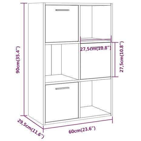 Opbergkast 60x29,5x90 cm gerookt eikenkleurig 10