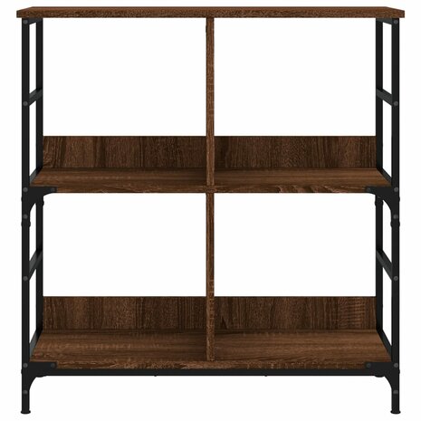 Boekenrek 78,5x33x82 cm bewerkt hout bruin eikenkleur 4