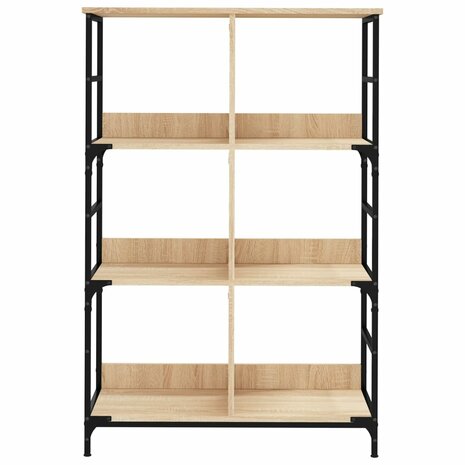 Boekenrek 78,5x33x117,5 cm bewerkt hout sonoma eikenkleurig 4