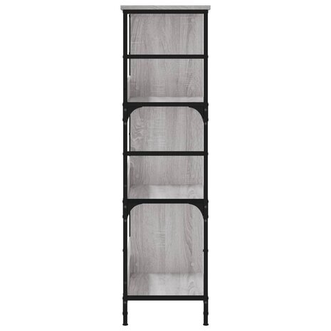 Boekenrek 78,5x33x117,5 cm bewerkt hout grijs sonoma eikenkleur 5