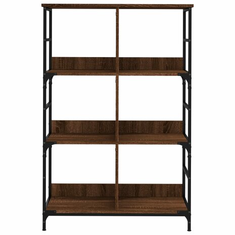 Boekenrek 78,5x33x117,5 cm bewerkt hout bruin eikenkleur 4