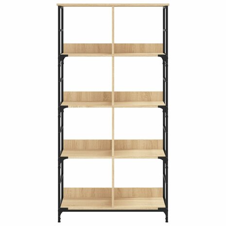 Boekenrek 78,5x33x153 cm bewerkt hout sonoma eikenkleurig 4