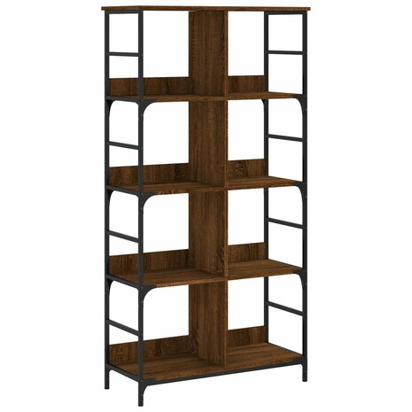 Boekenrek 78,5x33x153 cm bewerkt hout bruin eikenkleur 2