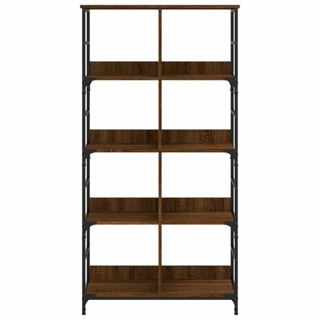 Boekenrek 78,5x33x153 cm bewerkt hout bruin eikenkleur 4