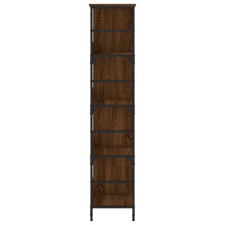 Boekenrek 78,5x33x153 cm bewerkt hout bruin eikenkleur 5