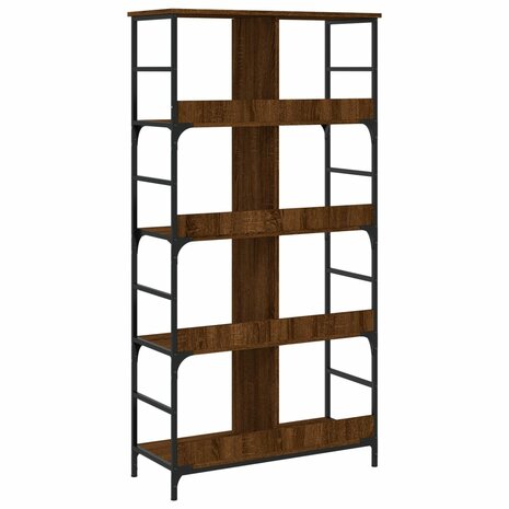 Boekenrek 78,5x33x153 cm bewerkt hout bruin eikenkleur 6