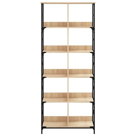 Boekenrek 78,5x33x188,5 cm bewerkt hout sonoma eikenkleurig 4