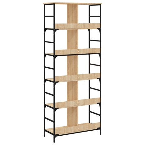 Boekenrek 78,5x33x188,5 cm bewerkt hout sonoma eikenkleurig 6