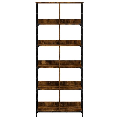 Boekenrek 78,5x33x188,5 cm bewerkt hout gerookt eikenkleurig 4