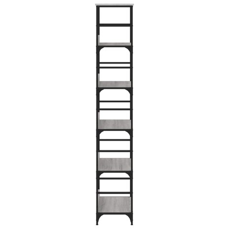 Boekenrek 50x33x188,5 cm bewerkt hout grijs sonoma eikenkleurig 5