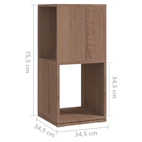 Draaikast 34,5x34,5x75,5 cm spaanplaat sonoma eiken 7