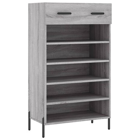 Schoenenkast 60x35x105 cm bewerkt hout grijs sonoma eikenkleur 2