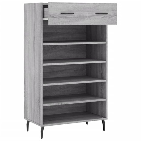 Schoenenkast 60x35x105 cm bewerkt hout grijs sonoma eikenkleur 5