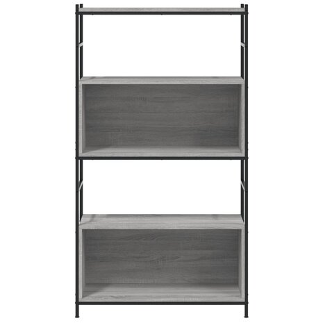 Boekenrek 80x30x145,5 cm bewerkt hout en ijzer grijs sonoma 4