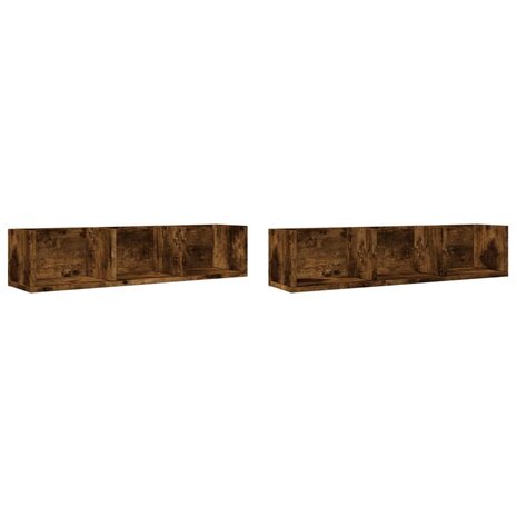 Wandkasten 2 st 75x18x16,5 cm bewerkt hout gerookt eikenkleurig 2