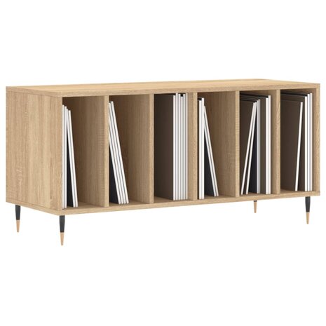 Platenkast 100x38x48 cm bewerkt hout sonoma eikenkleurig 3