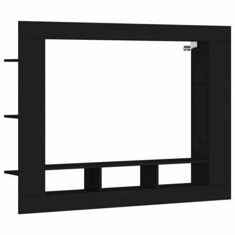 Tv-meubel 152x22x113 cm bewerkt hout zwart 2