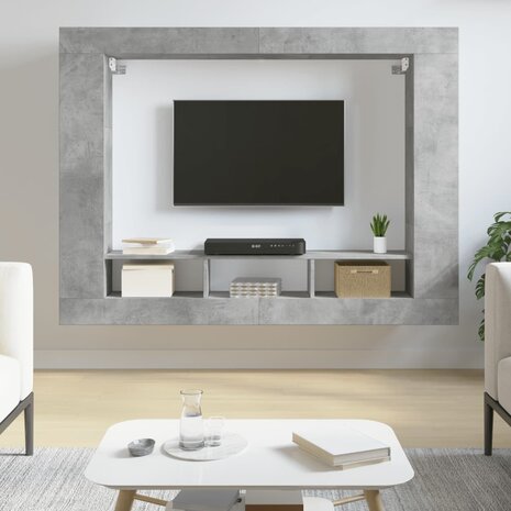 Tv-meubel 152x22x113 cm bewerkt hout betongrijs 1