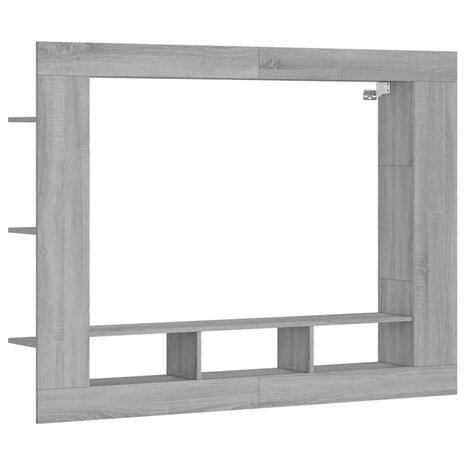 Tv-meubel 152x22x113 cm bewerkt hout grijs sonoma eikenkleurig 2