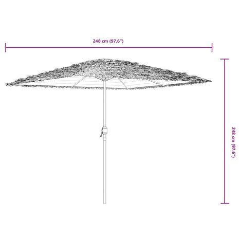 Parasol met stalen paal 248x248x248 cm bruin 11