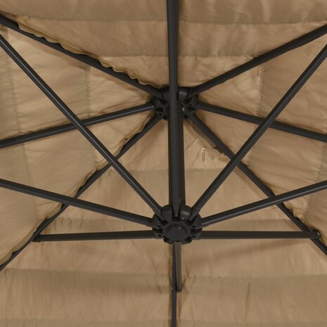 Parasol met stalen paal 223x223x213 cm bruin 8