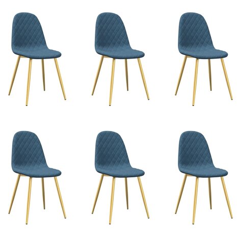 Eetkamerstoelen 6 st fluweel blauw 2