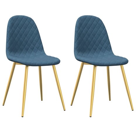 Eetkamerstoelen 2 st fluweel blauw 2