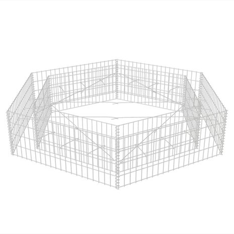 Gabion plantenbak verhoogd zeshoekig 200x173x40 cm 3