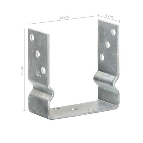 Grondankers 2 st 14x6x15 cm gegalvaniseerd staal zilverkleurig 8