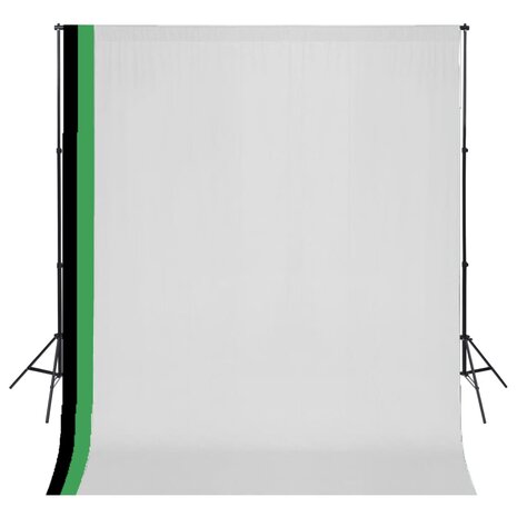 Fotostudioset met 3 katoenen achtergronden en frame 3x3 m 1